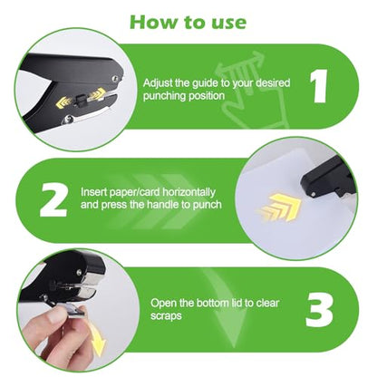 Heavy-Duty Slot Punch, Handheld Badge Hole Puncher, All Metal ID Card Puncher, Slotting Punch Tool for Paper (Max 10 Sheets), PVC ID Card, Luggage Tag, Name Tag and Badge Holder