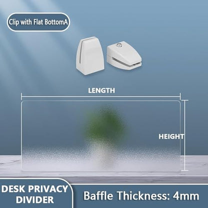 Acrylic Desk Dividers - Removable Clamp-on Privacy Partitions, Portable Free-Standing Screens for Workstations, Libraries, Schools - Enhance Privacy & Productivity,Frosted,40 * 30cm - size: 40*30cm
