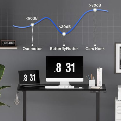 FLEXISPOT 55x24 Inch Electric Standing Desk, Black - color: Black, size: 55"x24"