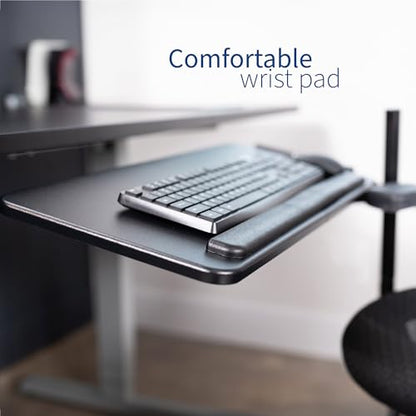 VIVO Black Office Chair Mounted 26 x 12 in Keyboard Tray, MOUNT-KB08C