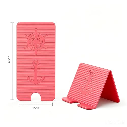 Flexible Silicone Aluminum Phone Holder Tablet Stand with Charging Port Design, Foldable Airplane Laptop/Phone Stand for Home Office Travel (Pink) - color: Pink
