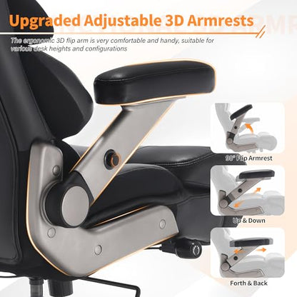 VUZI 700lbs Big and Tall Office Chair, Large Executive Leather Desk Chair - color: Black