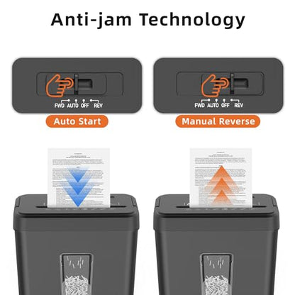 Locksworth 8-Sheet Paper Shredder, 4.23 Gallon Cross Cut Shredder for Home Office, P-4 High Security Shredders for Credit Card Staple Clip, Portable Handle Design - size: 8-sheet