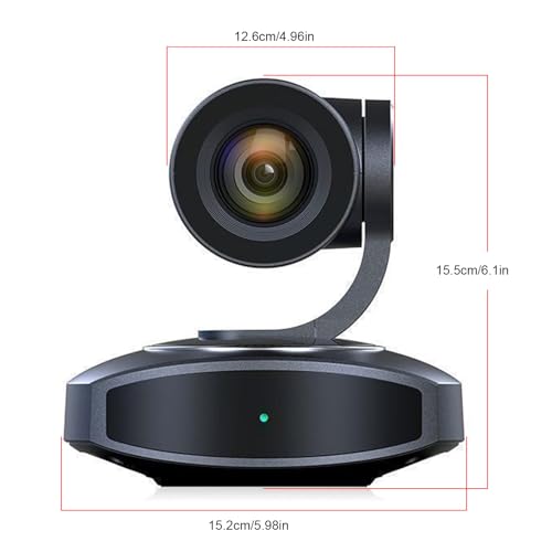4K PTZ Camera, AI Auto Tracking 10X Optical Zoom 250 Rotation PoE LAN USB Output, with 1.28 inch CMOS Sensor, for Conference Teaching Live Streaming Worship Services (US Plug)