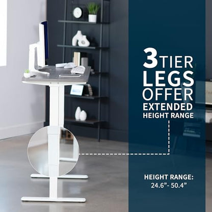 VIVO Dark Gray 60 x 24 in Standing Desk, DESK-KIT-2W6G - color: Dark Gray Top / White Frame, size: 60 x 24
