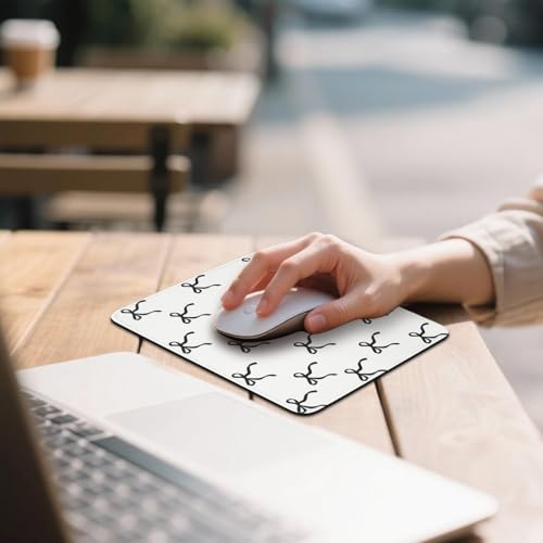 Mouse Pad for Desk with Stitched Edge, Premium Cute Washable Mouse Pads. Computer Mousepad with Non-Slip Rubber Base, Mousepads for Laptop, 9.25x7.75x0.12 inch (Black Bow) - color: Black Bow