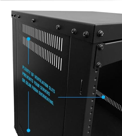 AxcessAbles 30U 19-Inch Rolling Network Server Rack 550LB Capacity. 18-Inch Depth Heavy Duty Open Frame AV Rack with Removable Side Panels. Includes 5mm and 6mm Screws - color: 30U