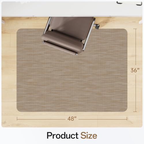 Office Chair Mat for Hardwood & Tile Floor, 36" x 48" Desk Computer Chair Mat, Anti Slip, Floor Protector Under Desk Low-Pile Office Rug for Rolling Chair, Dark Brown - color: Dark Brown, size: 36'' x 48'' Rectangle