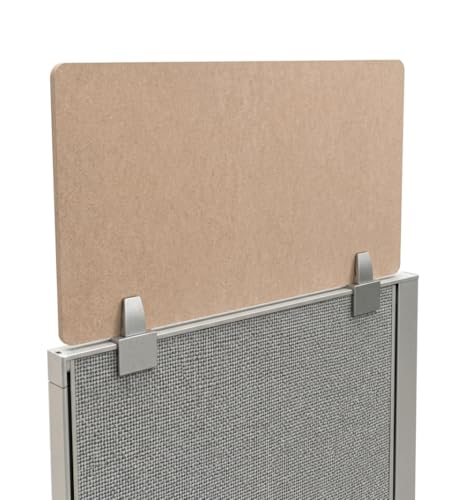OBEX - Panel Cubicle Mounted PET Privacy Screen - Desk Privacy Panel for Office Cubicles - Noise and Visual Distraction-Reducing Desk Divider - Cubicle Accessories for Office - 18" x 24", Sand - color: Sand, size: 18"H X 24"W