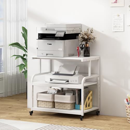 Fannova 32.3"x18.9"x32.1" Extra Large White Printer Stand with Storage - color: White, size: 32.3"W x 18.9"D x 32.1"H