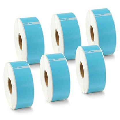 BETCKEY Replace for DYMO 30252 (1-1/8" x 3-1/2") Label [6 Roll/Light Blue] - color: Blue, size: 30252 [1-1/8" x 3-1/2"]