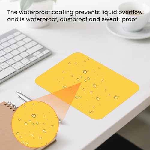 Small Mouse Pad 6 x 8 Inch, Horizontal and Vertical Flexible use. Great for Traveling, Wireless laptops, Keyboard Trays, Offices, etc. (Yellow) - color: yellow