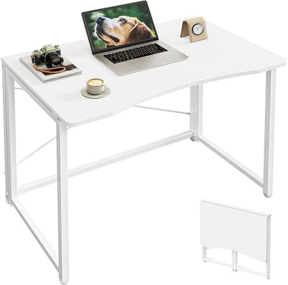 Huuger Folding Desk for Small Spaces, 31.5 Inch Foldable Computer Table - color: White, size: 18.9"D X 31.5"W
