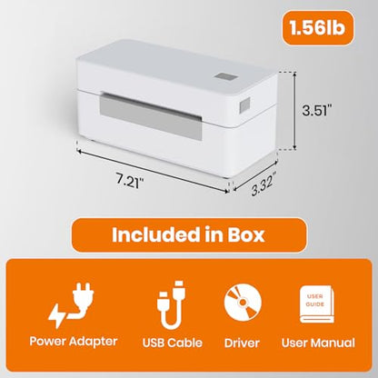 Bluetooth Thermal Shipping Label Printer 4x6 Wireless Direct Thermal Label Machine Small Business High Speed Portable Maker Compatible with Android, iOS & Windows for Ebay Shopify USPS