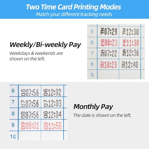 Time Clock Bundle with 400 Time Cards, 4 Ink Ribbons, 2 Ten-Slot Time Card Racks, & 2 Security Keys, Auto-Align Time Clocks for Employees Small Business - style: 400-Card Time Clock Bundle with Keys