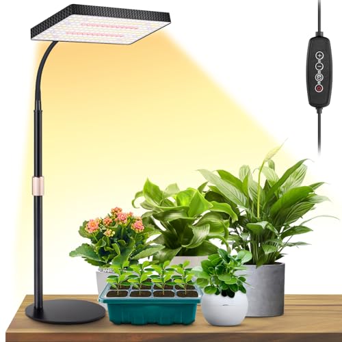 LBW Desk Grow Light, 214 LEDs Full Spectrum Plant Light for Indoor Plants | Desktop Grow Lamp with 4/8/12H Timer, 10"-26" Height Adjustable, 6 Brightness Levels, for Seed Starting - size: 1-Head