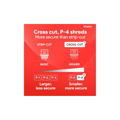 Staples 24-Sheet Cross-Cut Paper Shredder, High-Capacity, Black - size: 24 Sheet