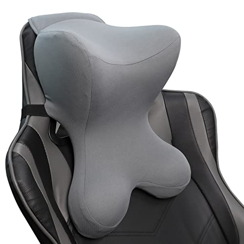 Car Neck Pillow for Driving Seat headrest Pillow/Gaming Chair Pillow with Adjustable Strap Removable Cover Ergonomic Design Neck Support Pillow for Car, Office Chair, Gaming Chair (Grey) - color: Neck Grey