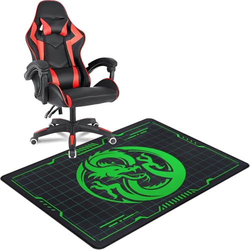 Gaming Chair Mat - Suitable for Hardwood Floors, 35" x 47" Rectangular Floor Mat - color: Greendragon, size: 35"L x 47"W x 0.2"Th for Hard-Floor