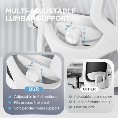Ergonomic Office Chair with Footrest,Ultra Thick Desk Chair,Grey - color: Grey