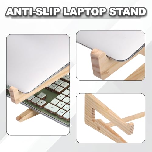 PATIKIL Wooden Laptop Stand 1Pack Dual-Use Laptop Stand Vertical for 13-18 - size: 13-18 Inch