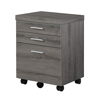 Monarch Specialties 3 Drawer File Cabinet - Filing Cabinet (Dark Taupe) - color: Dark Taupe