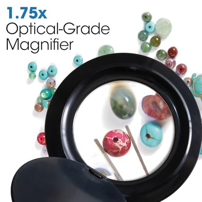 OttLite LED Clip-On Magnifier Lamp with Optical Grade Magnification, Black - color: Black