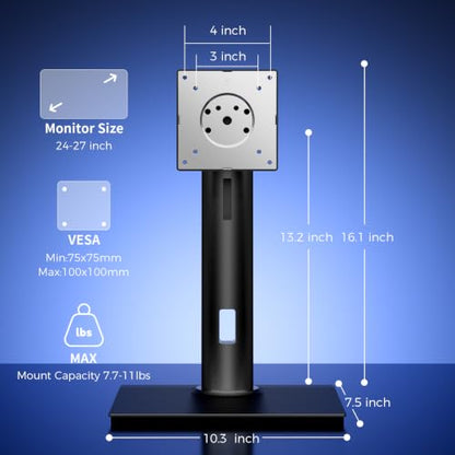 Single VESA Monitor Stand for Monitor Weight 7.7-11lb, 24-27″ - size: Only for 7.7-11 lb Monitor