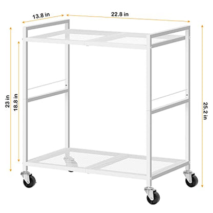Computer Tower Stand with Wheels, Metal PC Stand for Floor Carpet, White - color: White