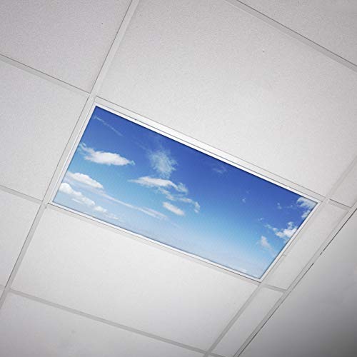 OCTO LIGHTS Cloud Fluorescent Light Covers 2x4 Backlit Film Insert - 1 Pack | ASTM E84 & UL723 Fire Safety Certified | Reduces Glare & Eye Strain | Easy Drop-In Install | Classroom Decor | Sky Panel - color: Cirrostratus, size: 1pk