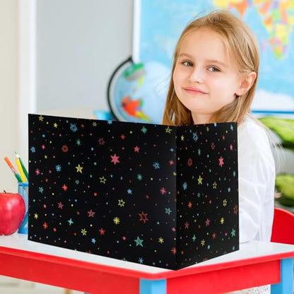 24 Pcs Privacy Folders for Students Testing, Vibrant, Black - color: Black, style: Vibrant