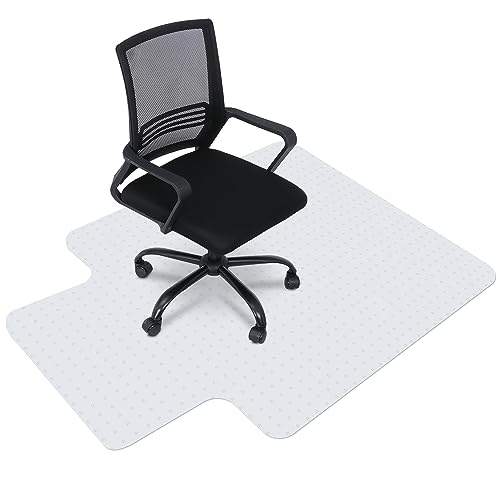 Office Chair Mat for Carpeted Floor 48” x 36” Clear Floor Protector Mat Anti Slip Computer Desk Chair Mat for Home Office - size: 48” x 36” with Lip