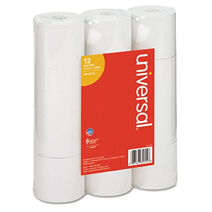 Adding Machine/Calculator Roll, 2-1/4"x150 ft White 12/Pack, UNV35715 - size: 2 1/4" x 150 ft