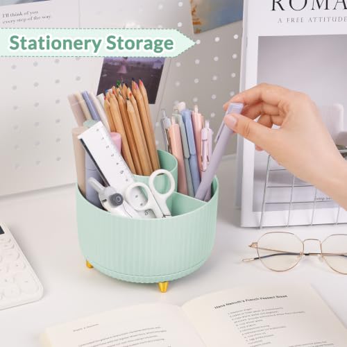 SKYDUE 360 Degree Rotating Pencil Pen Holder, Sage Green - color: Sage Green_1Pack