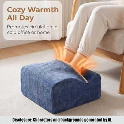 Keep Warm Foot Stool Foot Rest for Under Desk At Work | Office Footrest with Warm Feet Pocket,Ergonomic Under Deskfoot stool Stool for Office Chair & Back &Pain Relief blue+ - color: Blue+
