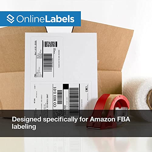 OnlineLabels 3.5" x 5" Labels - White Matte - 500 Sheets - size: 500 Sheet Pack
