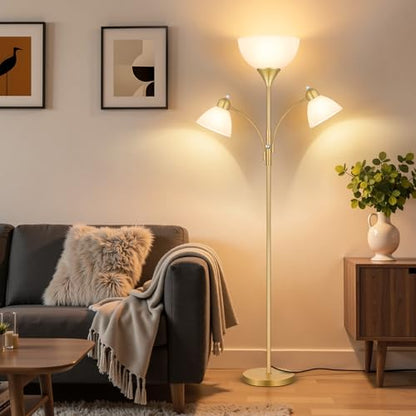 Coucrek Torchiere Floor Lamps for Living Room, 72" Dimmable Reading Lamp - color: Gold