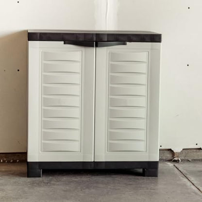 Sunnydaze 25.5" Garage Storage Cabinet with Adjustable Shelf, Gray - color: Grey, style: No Drawer - 25.5" H