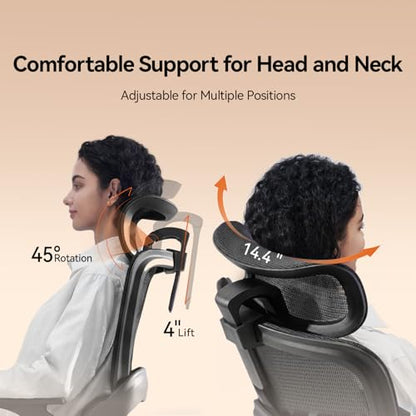 SIHOO B100 Office Chair, Comfy Ergonomic Office Chair, Computer Chair with Adaptive Lumbar Support & Wide Headrest, Flip-up Armrests, Swivel Desk Chair for Long Hours, Without Footrest, Black - color: Black