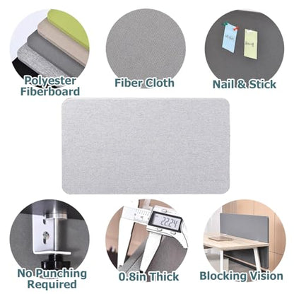 Long Under Desk Privacy Panel, Clamp-On Desk Drawer Shield, Custom, Standing Desk Privacy Screen for Improved Confidentiality - Dark Grey, 28 Inch Length - color: Dark Grey, size: Length 28 inch