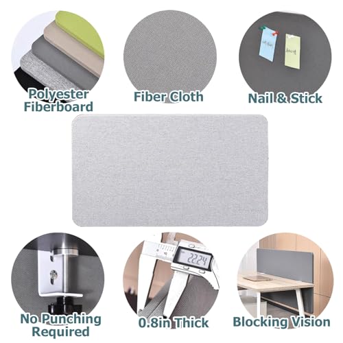 Under Desk Privacy Panel - Long Clamp-On Privacy Screen for Standing Desks, Customizable Sizes, Enhanced Privacy Solution (Dark Grey, 37 Inch Length) - color: Dark Grey, size: Length 37 inch