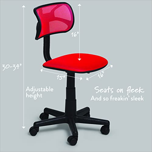 Urban Lifestyle Swivel Mesh Desk Chair, Red 21D x 21W x 33H in - color: Red