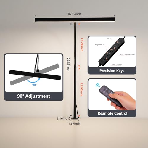 LED Desk Lamp for Office Home, Adjustable Flexible Eye-Caring Desk Light with,5 Modes 10 Brightness Adjustment, USB Adapter Desk Lamp with Clamp-T-B - style: T-Black