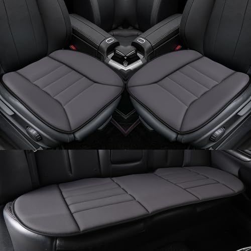 kingphenix 3-Piece Memory Foam Car Seat Cushion Set for Driving Comfort | 2 Front Seat Cushions and 1 Rear Bench Pad, 1.2-Inch Memory Foam, Non-Slip Bottom for Sedan, SUV, Truck and Van, Dark Grey - color: Dark Grey, size: Full Set (2 Front + 1 Rear Bench