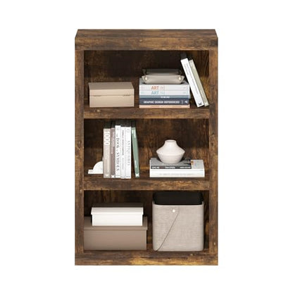 Furinno Rail 3-Tier Open Library, Amber Pine - color: Amber Pine, size: 3 Niveles