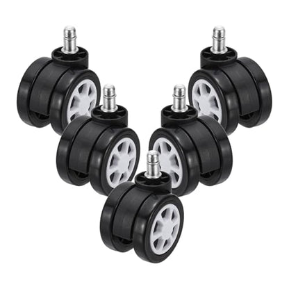 PATIKIL 3 Inch Office Chair Wheel Replacement, 5 Pack Desk Chair Wheels with 7/16" x 7/8" Quite Rolling Caster Wheels 154 Lbs Per Wheel for Wood Floors Carpet, White - color: White