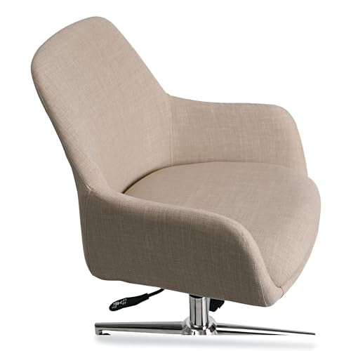 Workspace by Alera Mid-Century Task Chair, Supports Up to 275 lb, 18.9" to 22.24" Seat Height, Cream Seat, Cream Back