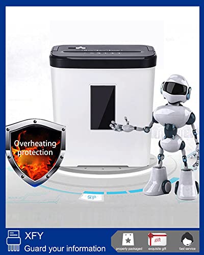 Commercial Security Shredder P4, 5 Sheet Home Shredder Shred Credit Card/Staples, Small Office Shredder Machine With 12L Wastebasket, Crosscut Paper Shredder With Overheating Protection (White 35*32