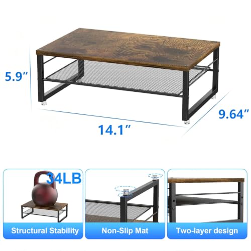gianotter 2-Tier Wood Monitor Stand Riser - color: Wood