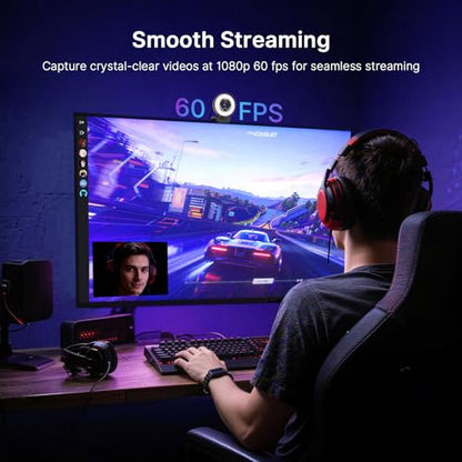 NexiGo N680E Pro 4K Webcam with Ring Light, PDAF Autofocus, 1080p 60FPS, Dual Noise-Canceling Mics, Privacy Shutter, USB Plug-and-Play for Zoom, Teams, Twitch, Google Meet - style: 4K Webcam with Light